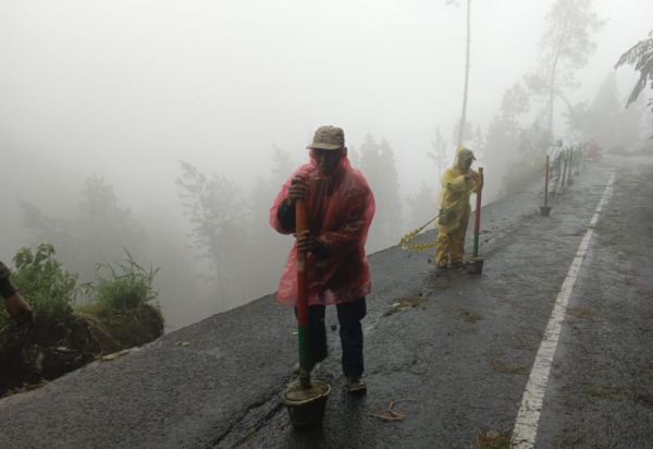 Titik longsor di ruas jalan provinsi Sirampog–Bumiayu, Brebes