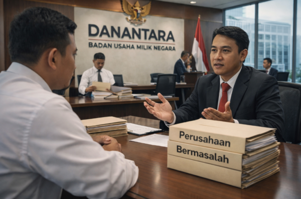Ilustrasi kantor pemerintahan terkait pengalihan pengelolaan perusahaan bermasalah ke BUMN Danantara
