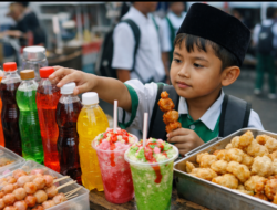 Anak memilih minuman manis dan camilan jalanan yang tinggi gula — ilustrasi risiko diabetes anak