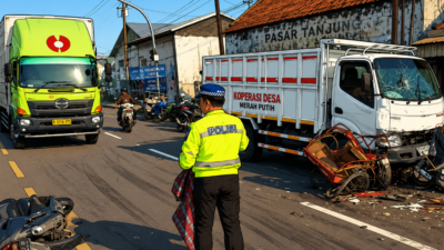 Kecelakaan Truk KDKMP di Pantura Brebes Tewaskan Satu Orang