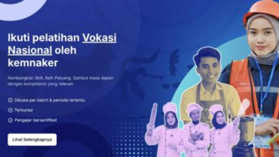 Pelatihan Vokasi Nasional Batch 3 Dibuka, Kemnaker Siapkan Kuota 20 Ribu Peserta
