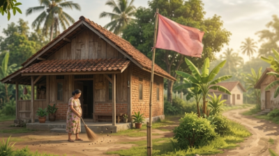 Bendera Pink Depan Rumah  di Brebes Jadi Penanda Ada Ibu Hamil