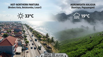 Prakiraan Cuaca Brebes Hari Ini: Pantura Sumuk, Wilayah Selatan Mulai Berkabut